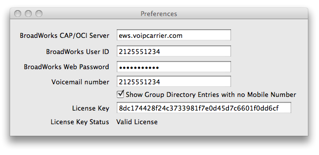 Attache preferences panel